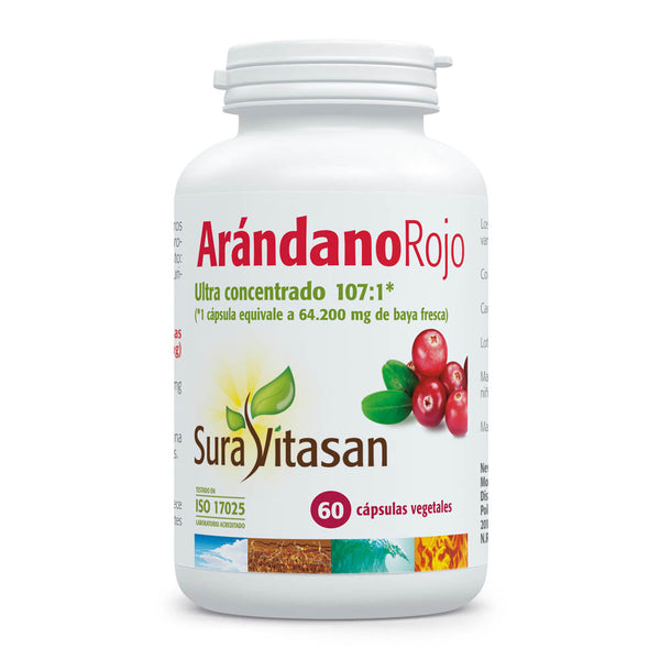 Envase de arándano rojo en cápsulas