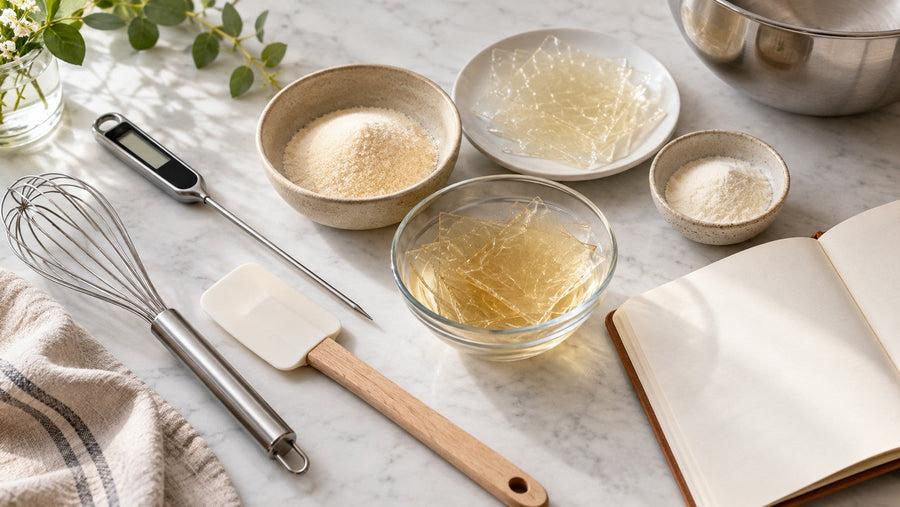 Utensilios e ingredientes de repostería técnica