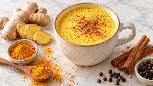 Golden milk con cúrcuma, jengibre y canela