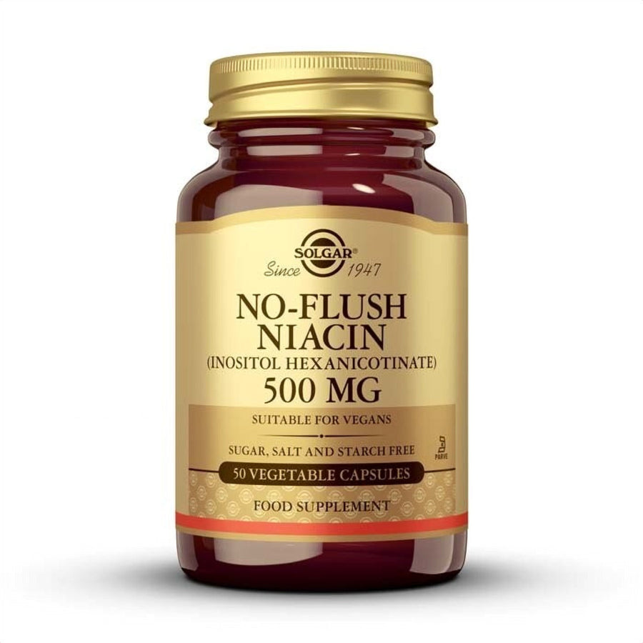 Envase de niacina no ruborizante 500 mg en cápsulas