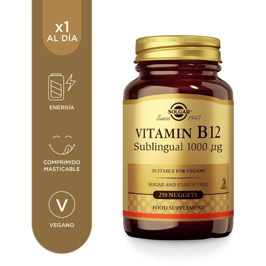 Envase de vitamina B12 1000 µg en comprimidos masticables