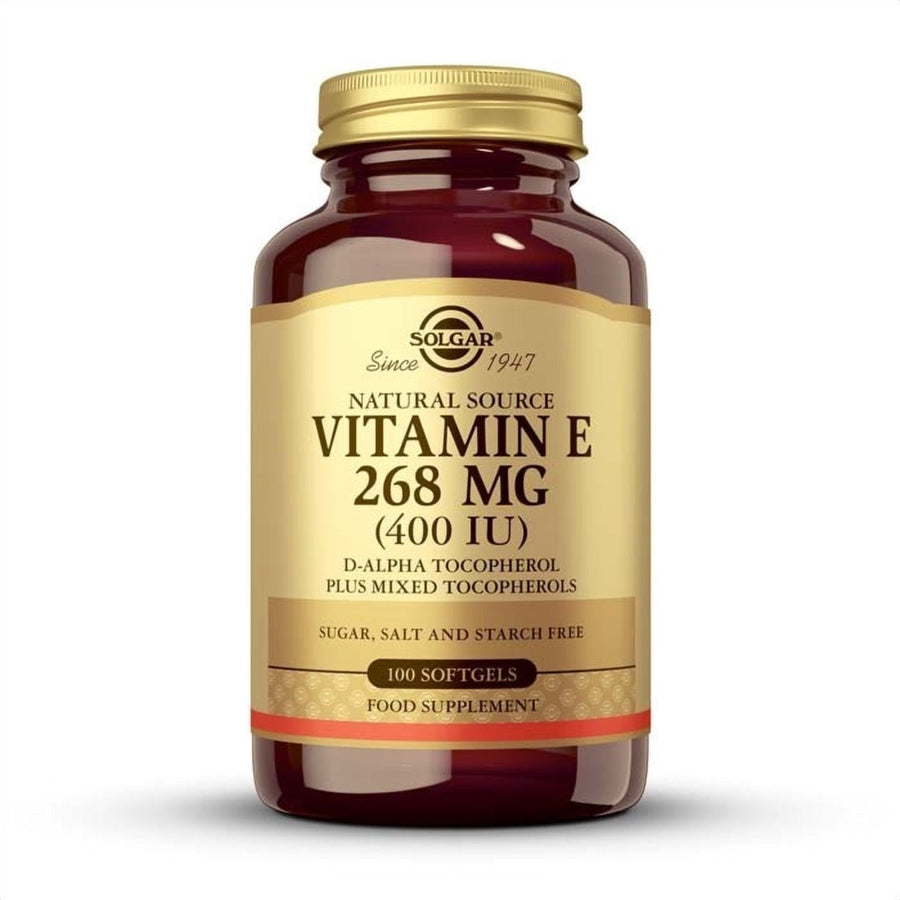 Envase de vitamina E natural en perlas