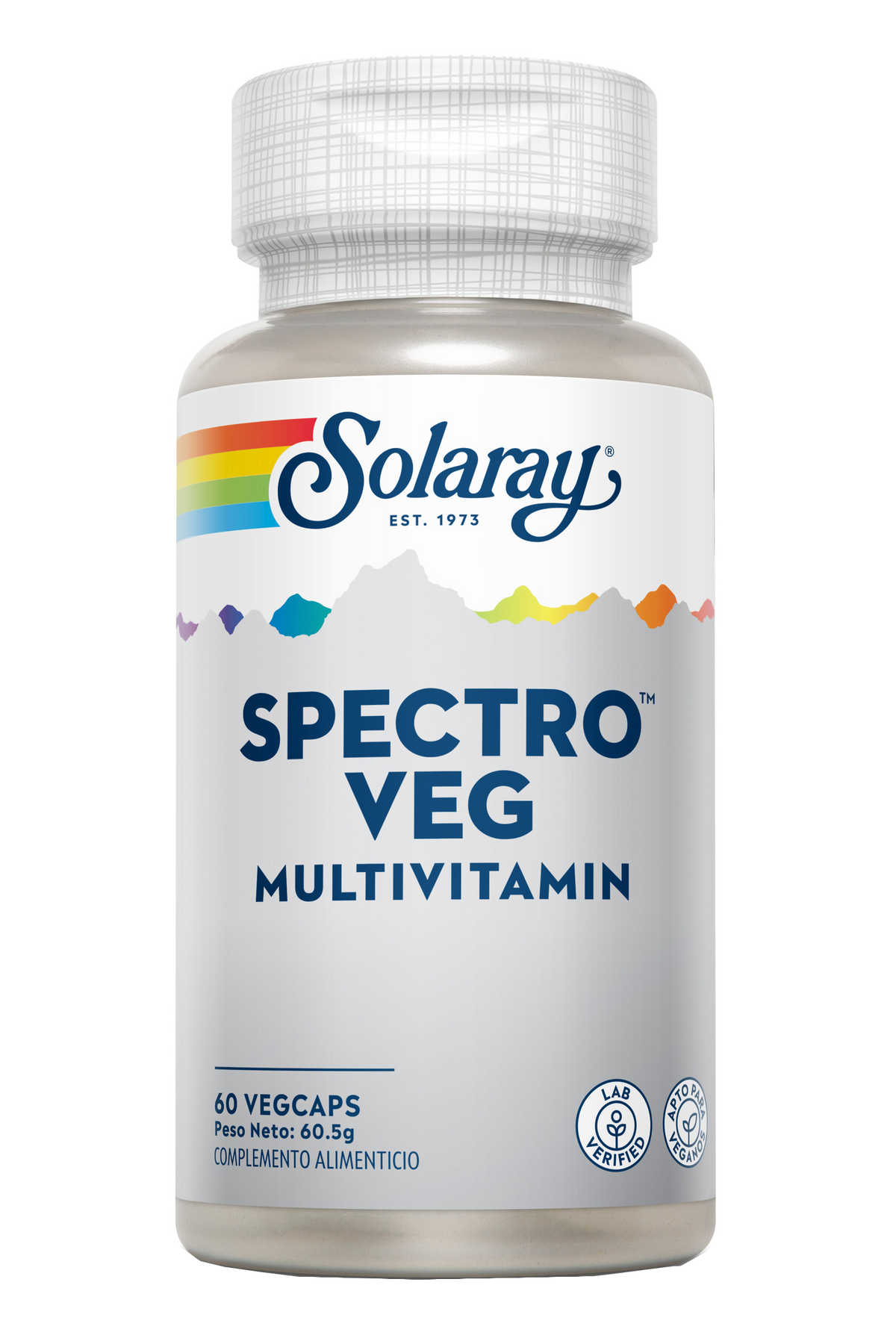 Solaray Spectro Multivitamin, envase de 60 cápsulas vegetales, vista frontal