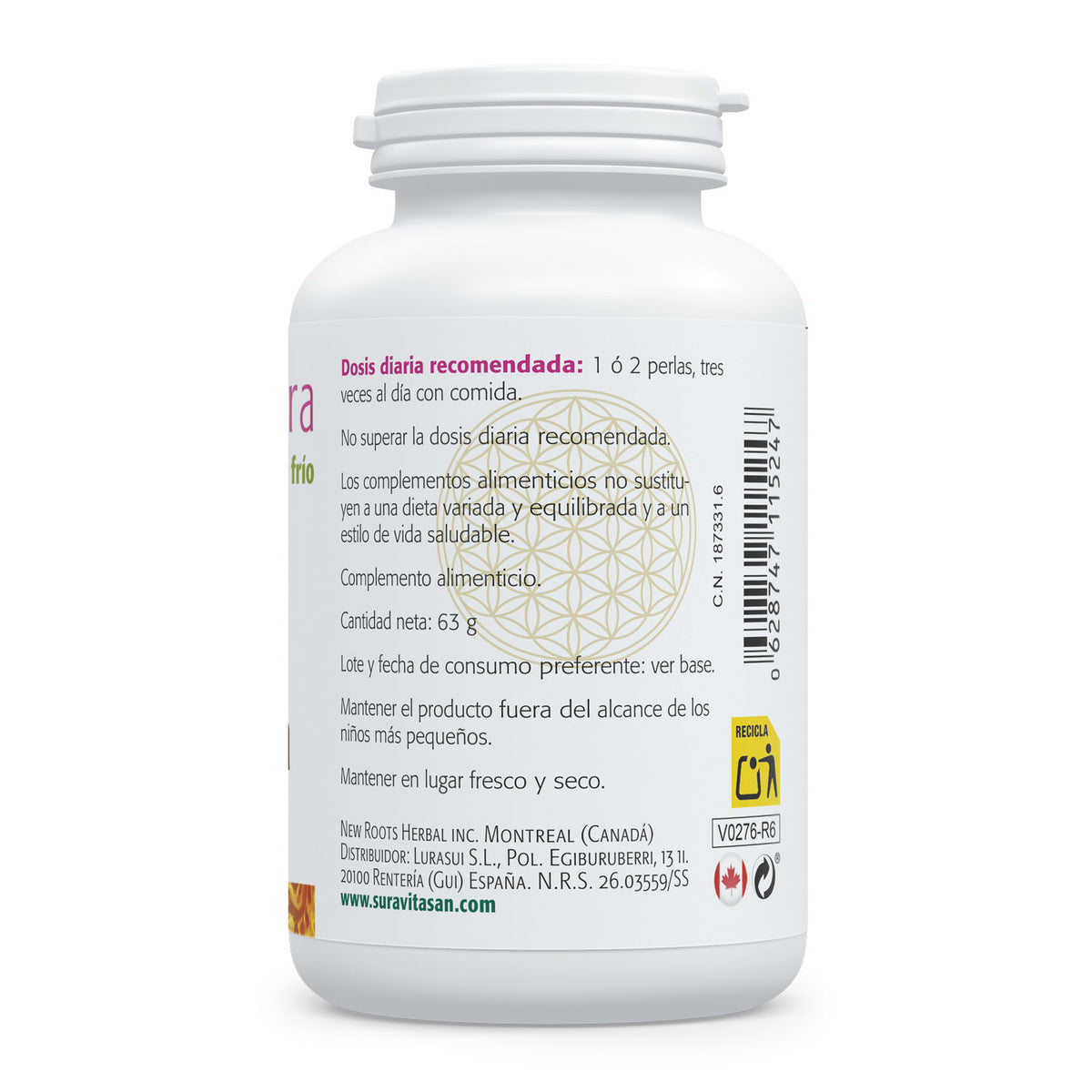 Composición y etiquetado de Aceite de Onagra de Sura Vitasan – vista 3