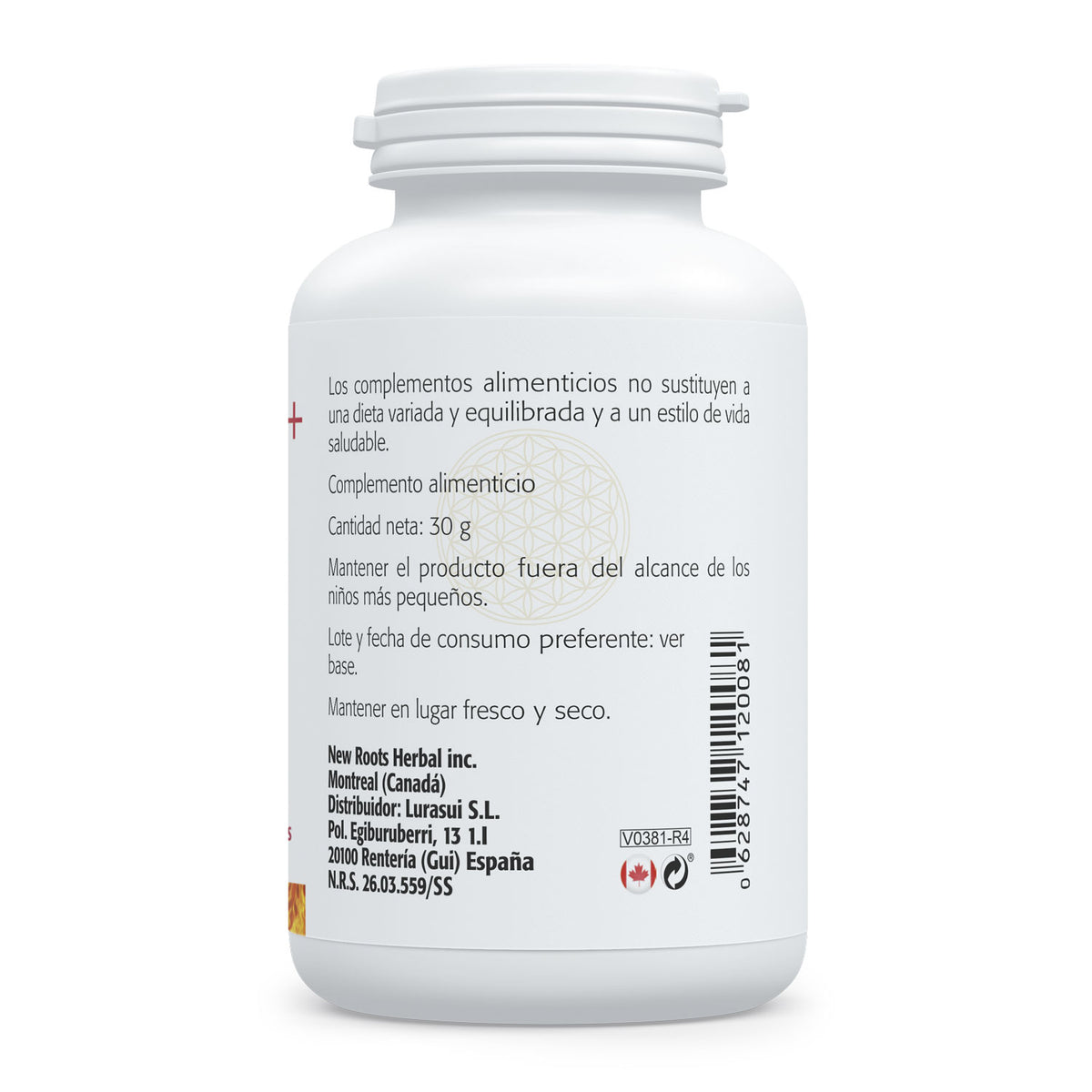 Composición y etiquetado de Alpha Lipoico R+ de Sura Vitasan – etiqueta 1