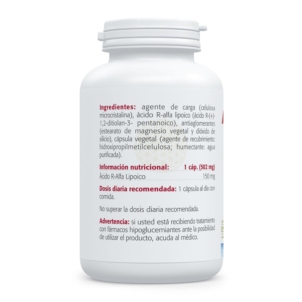 Composición y etiquetado de Alpha Lipoico R+ de Sura Vitasan – etiqueta 2