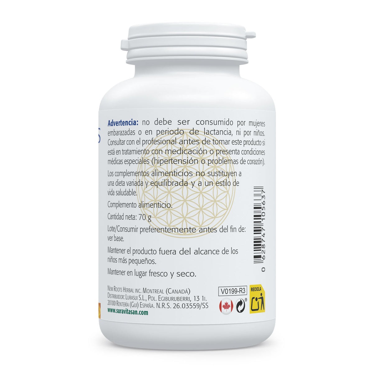 Composición y etiquetado de Bioflavonoides Cítricos de Sura Vitasan – ficha 1