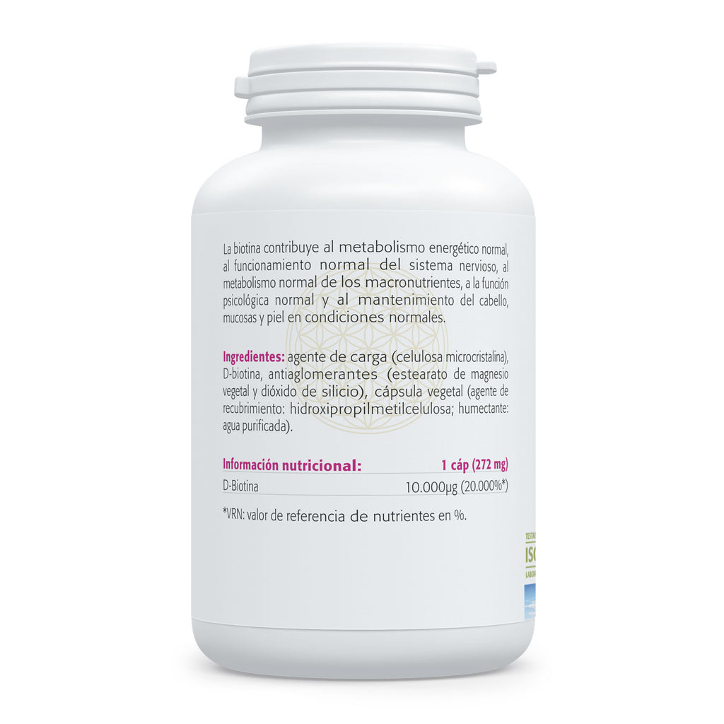 Composición y etiquetado de Biotina de Sura Vitasan – ficha 2