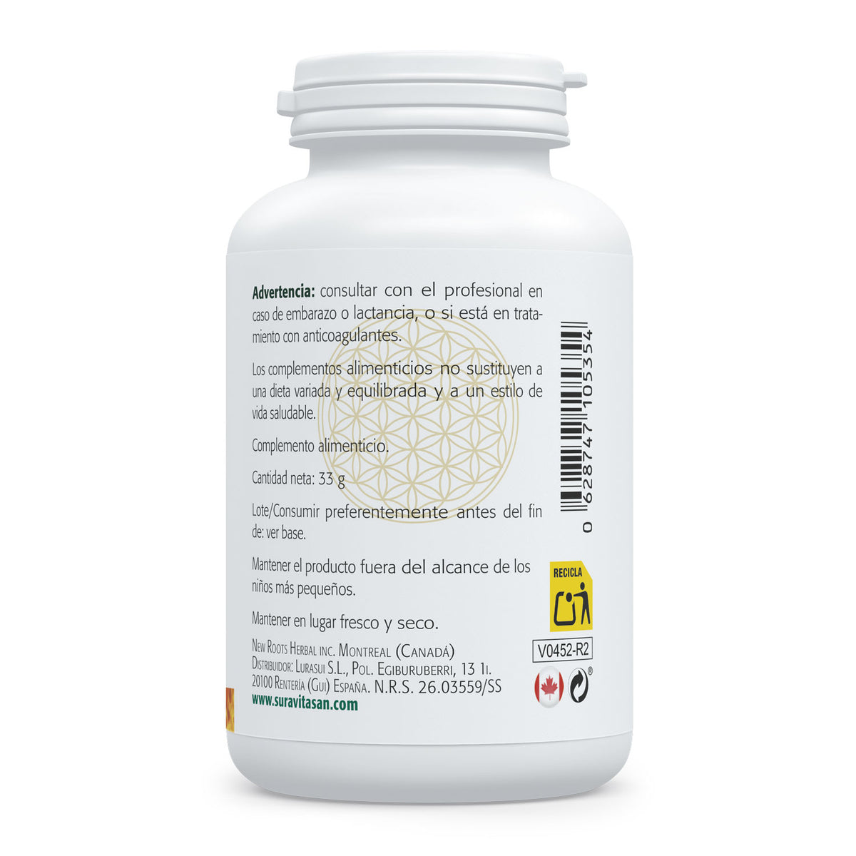 Composición y etiquetado de Chlorella de Sura Vitasan (1)