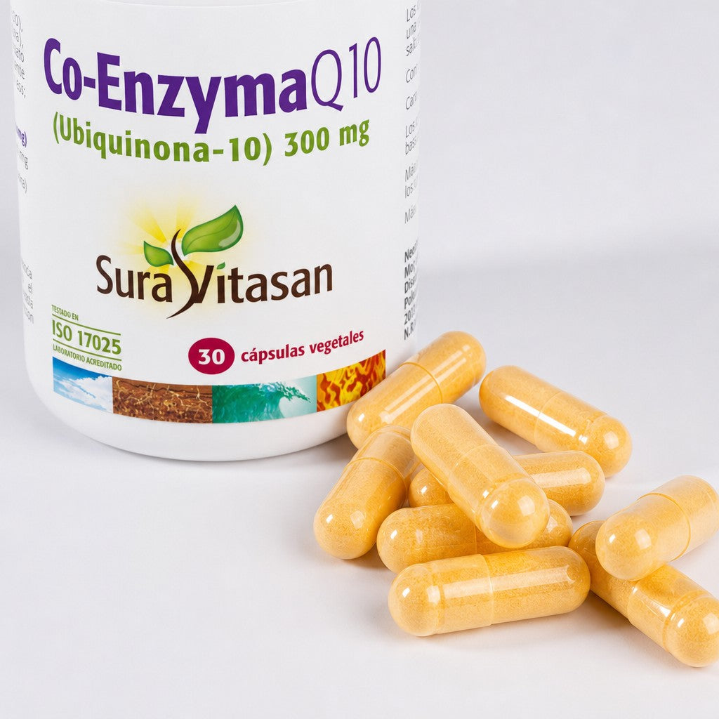 Co-Enzima Q10 300 mg de Sura Vitasan – vista 4 (detalle del envase)