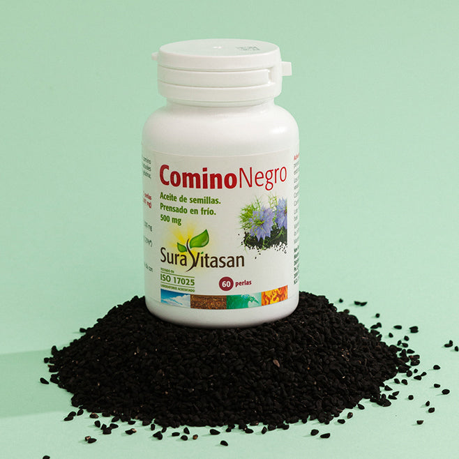 Aceite de Comino Negro de Sura Vitasan – vista 5 (detalle del envase)