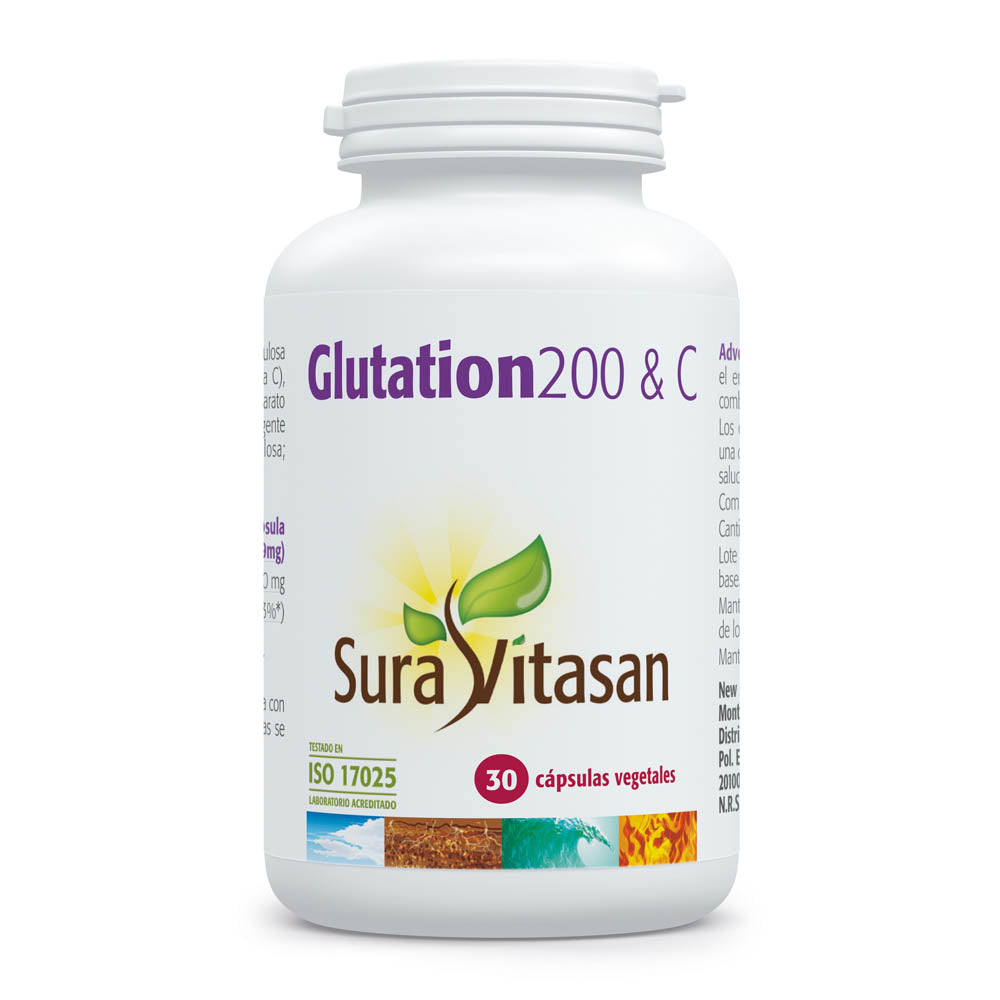 Envase de Sura Vitasan Glutatión 200 & C 30 cápsulas, vista frontal