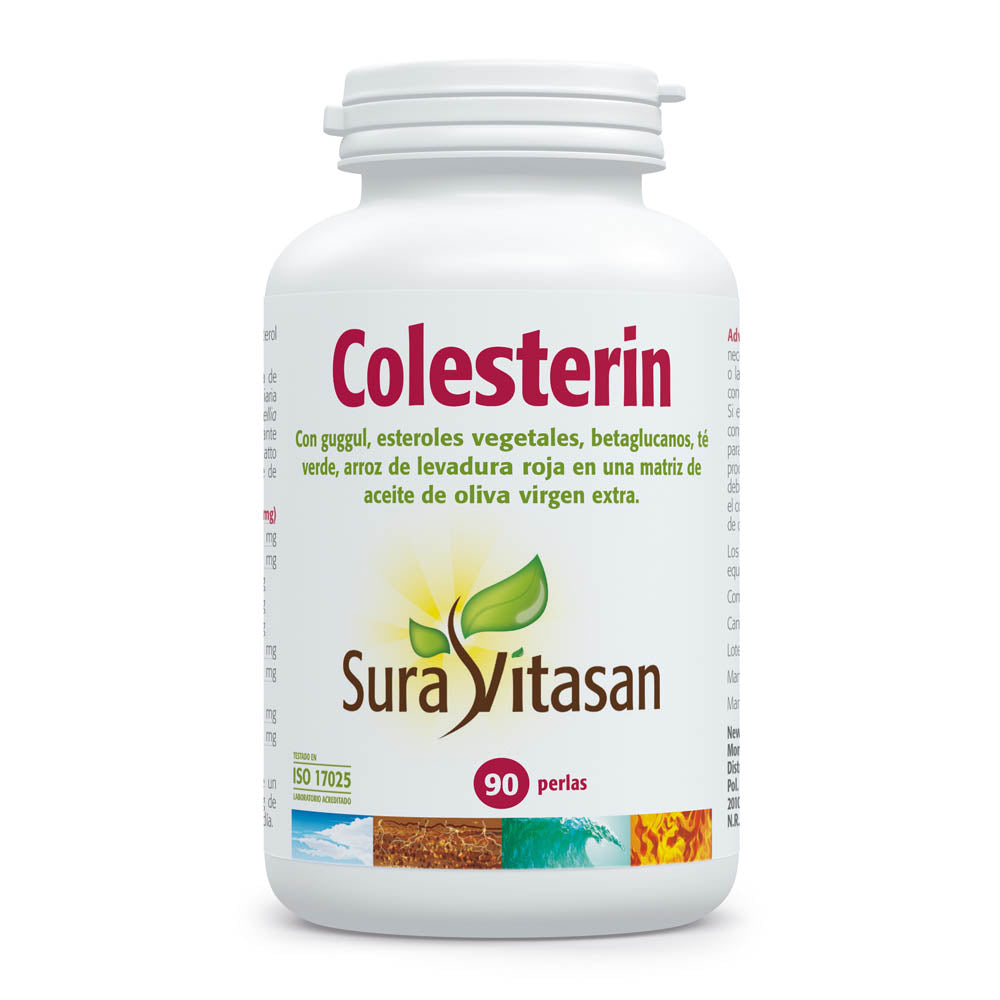Envase de Sura Vitasan Colesterin con esteroles vegetales 90 perlas, vista frontal