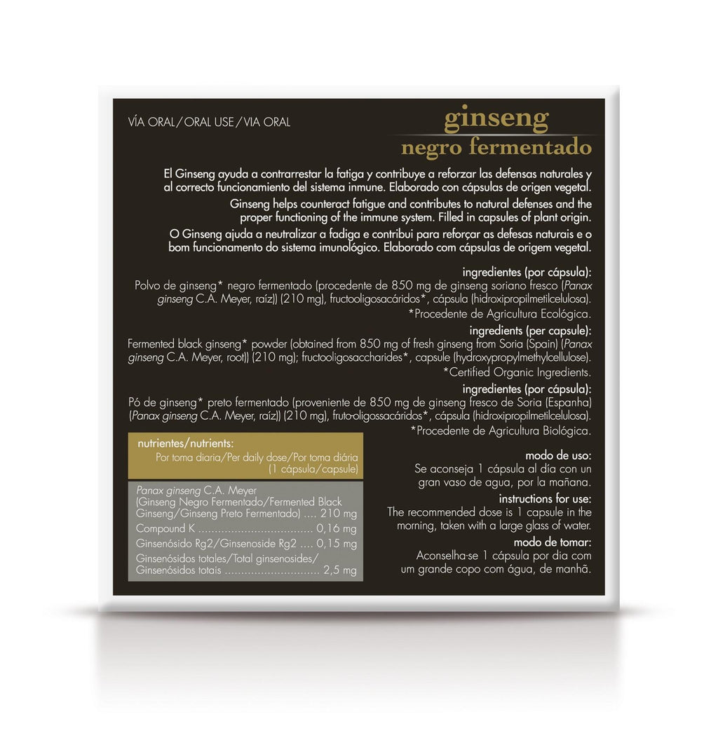Soria Natural Ginseng negro fermentado 24 cápsulas, tercera imagen del producto