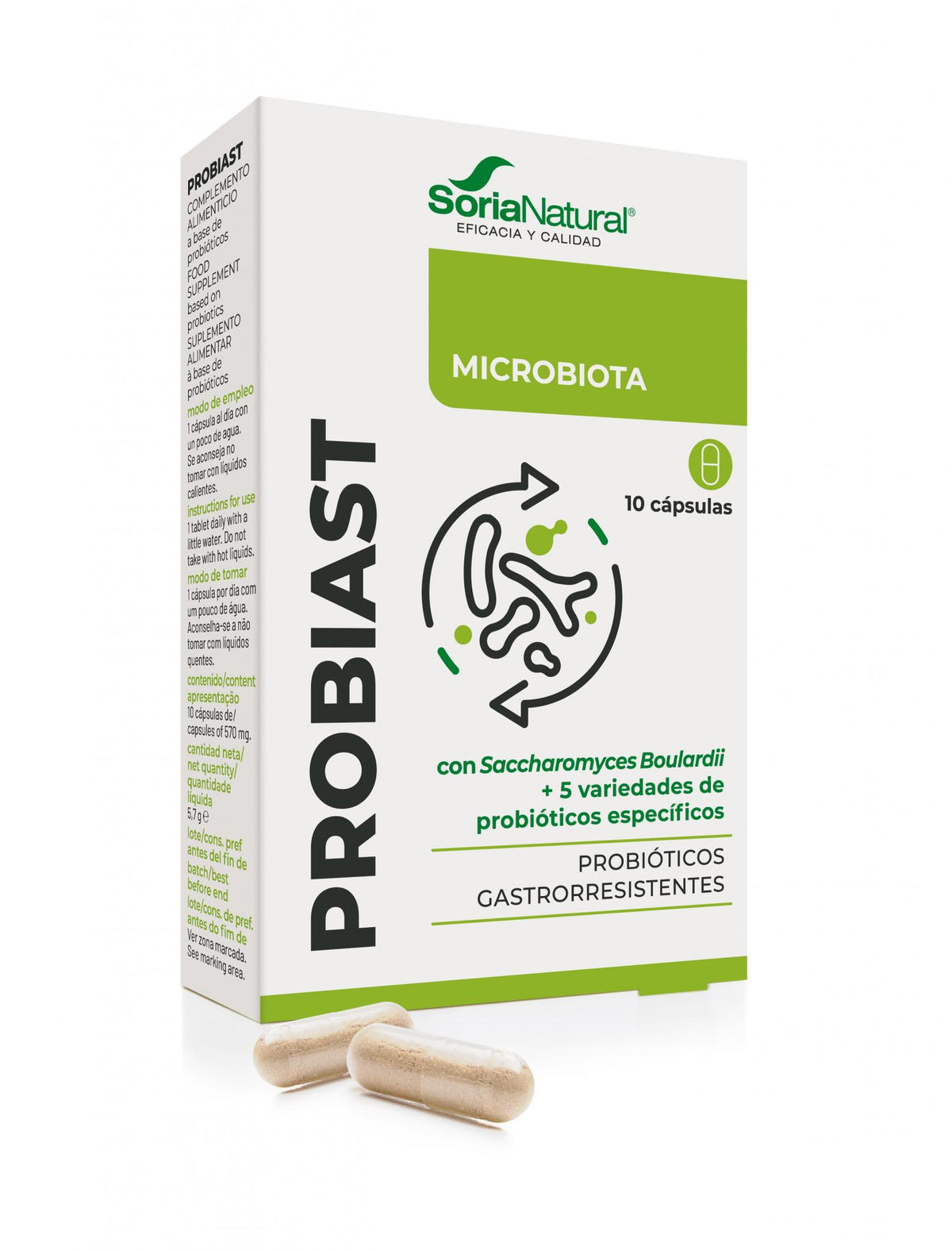 Soria Natural Probiast 10 cápsulas, imagen principal del envase