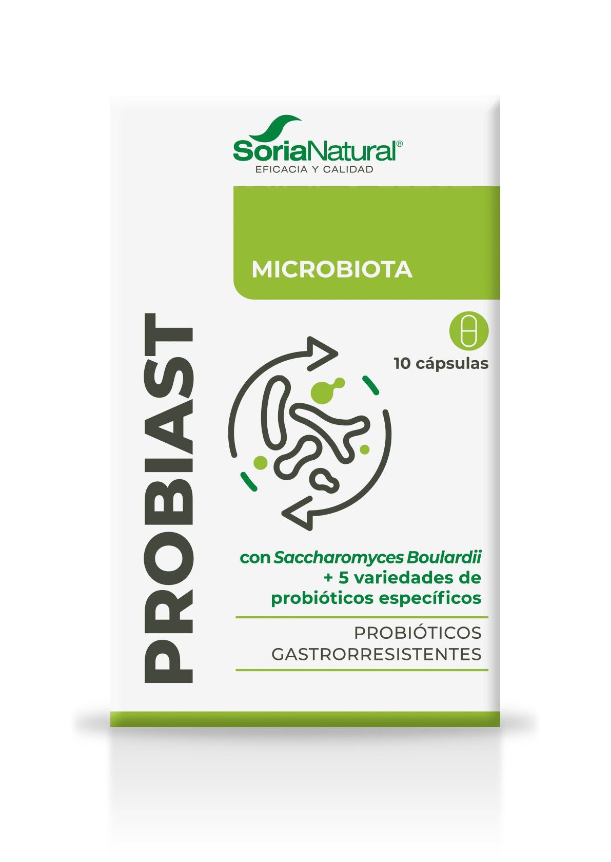 Soria Natural Probiast 10 cápsulas, cuarta vista del envase