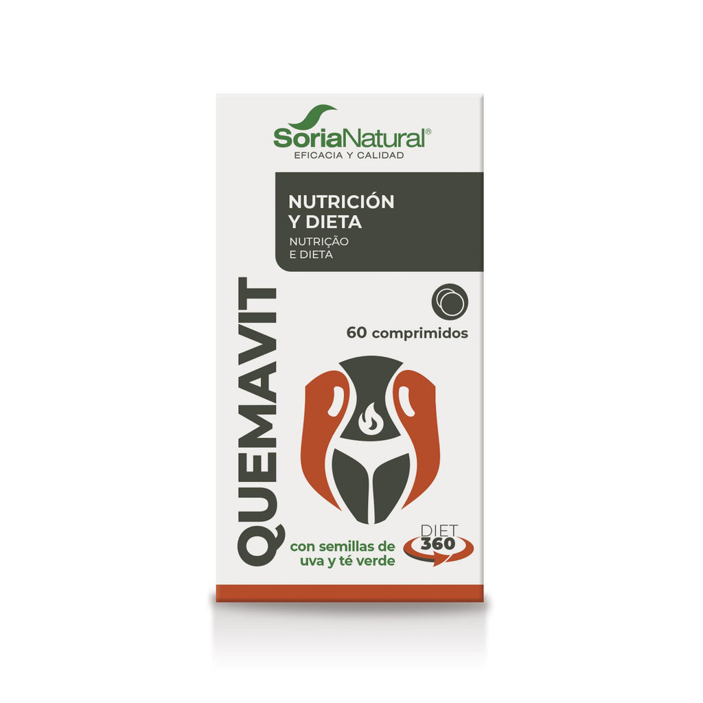 Soria Natural Quemavit 60 comprimidos, caja vista frontal
