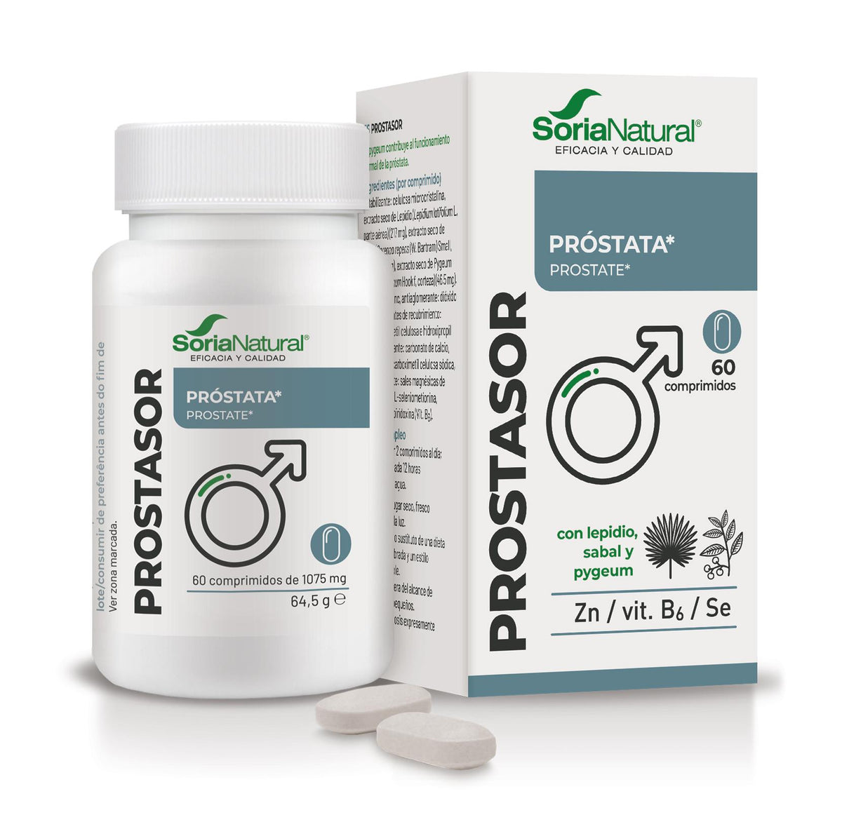 Soria Natural Prostasor 60 comprimidos, envase vista principal