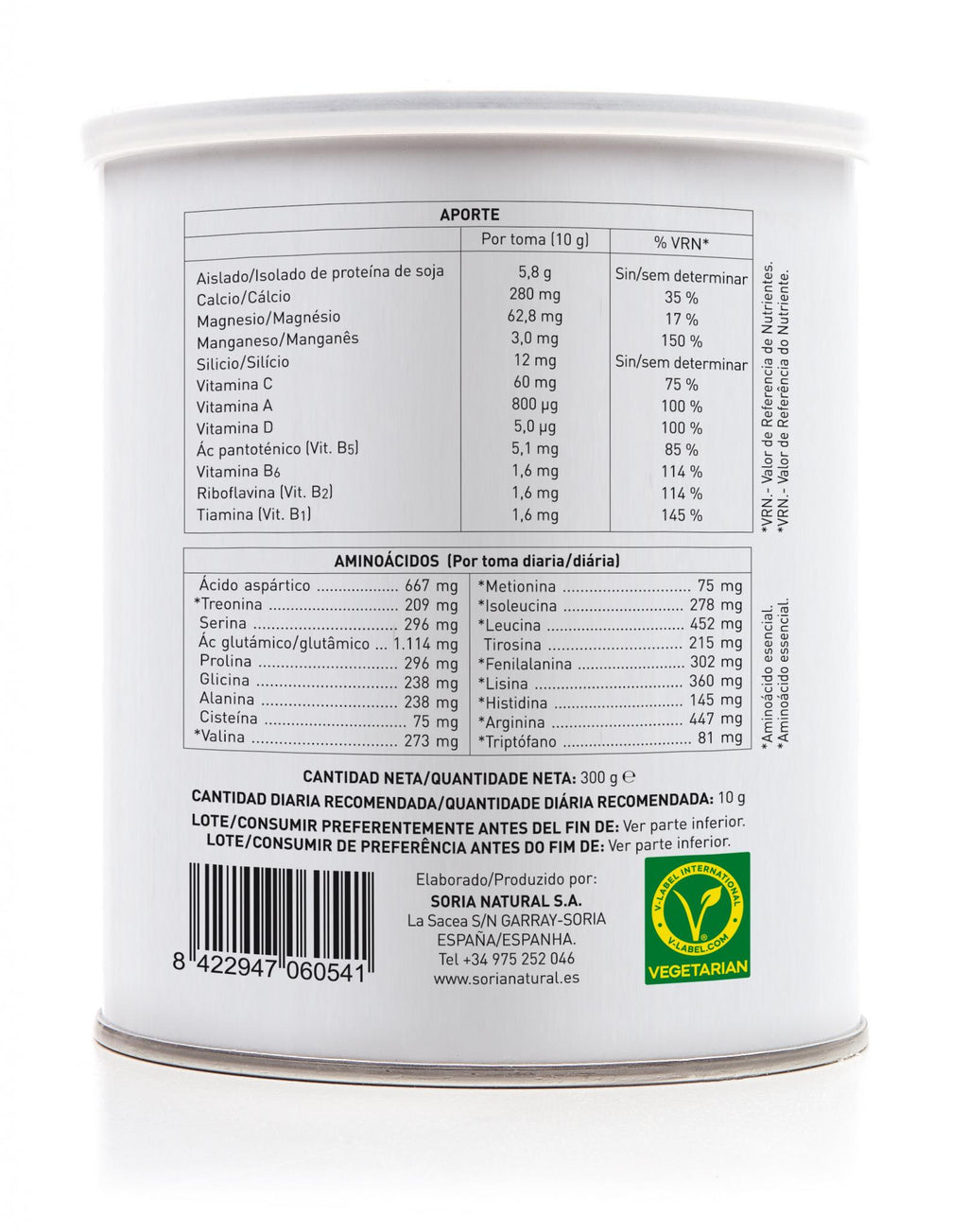 Soria Natural Mincartil 300 g, lateral derecho del bote