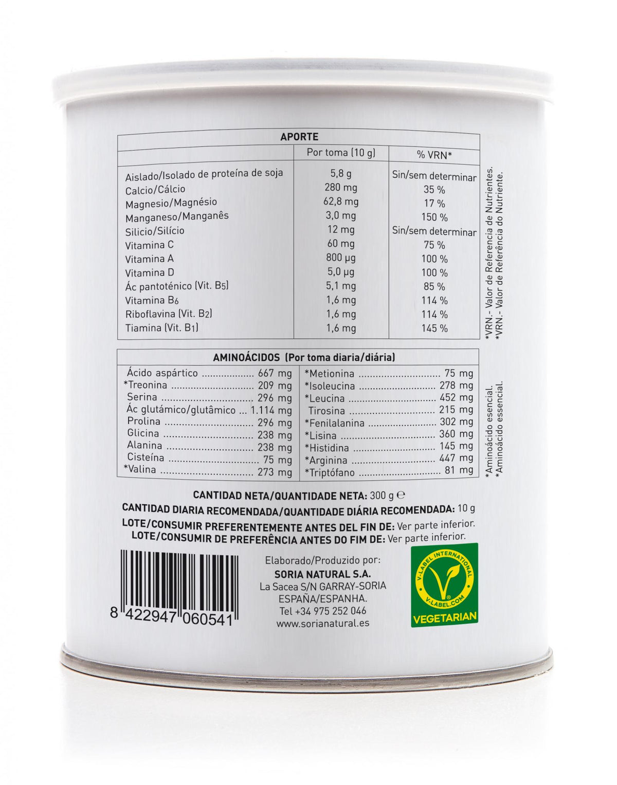 Soria Natural Mincartil 300 g, lateral derecho del bote