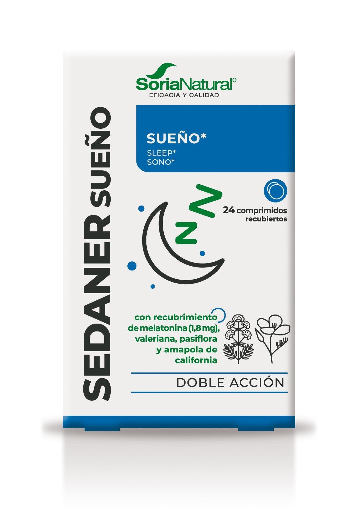 Soria Natural Sedaner Sueño 24 comprimidos, vista frontal de la caja