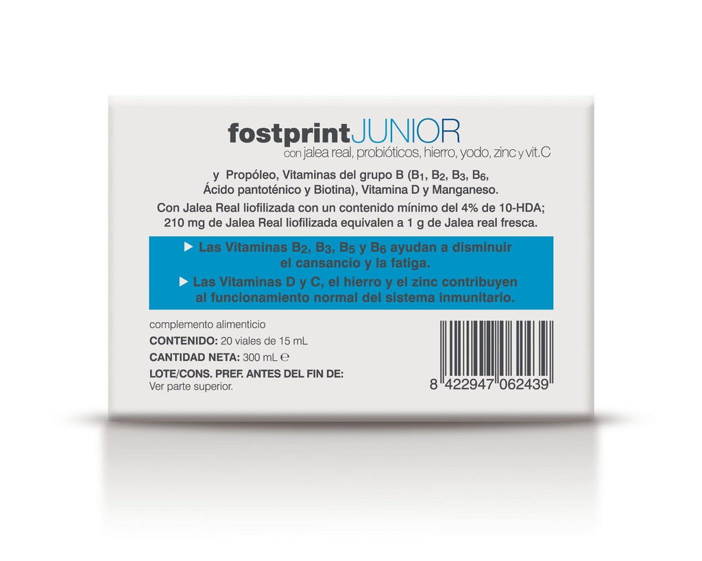 Soria Natural Fost Print Junior 20 viales, tercera vista del envase