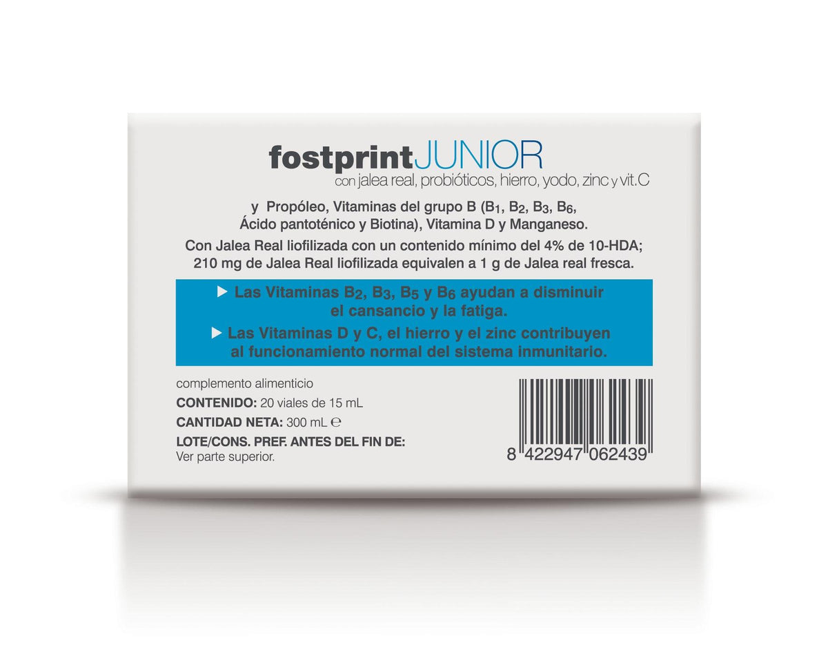 Soria Natural Fost Print Junior 20 viales, tercera vista del envase