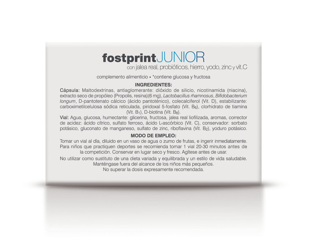 Soria Natural Fost Print Junior 20 viales, cuarta vista del envase