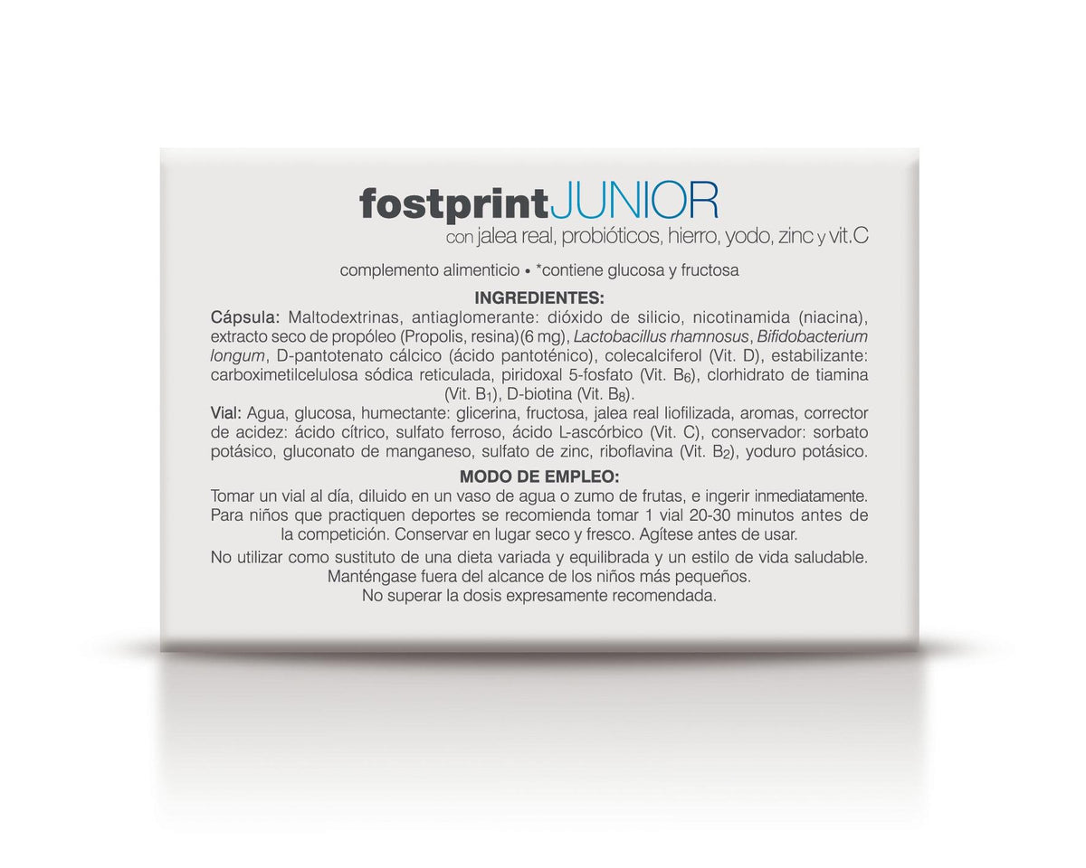 Soria Natural Fost Print Junior 20 viales, cuarta vista del envase