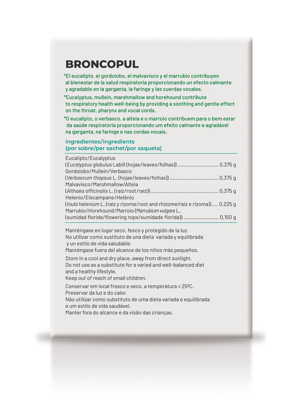 Soria Natural Broncopul Natusor 25 20 bolsitas, caja, vista trasera