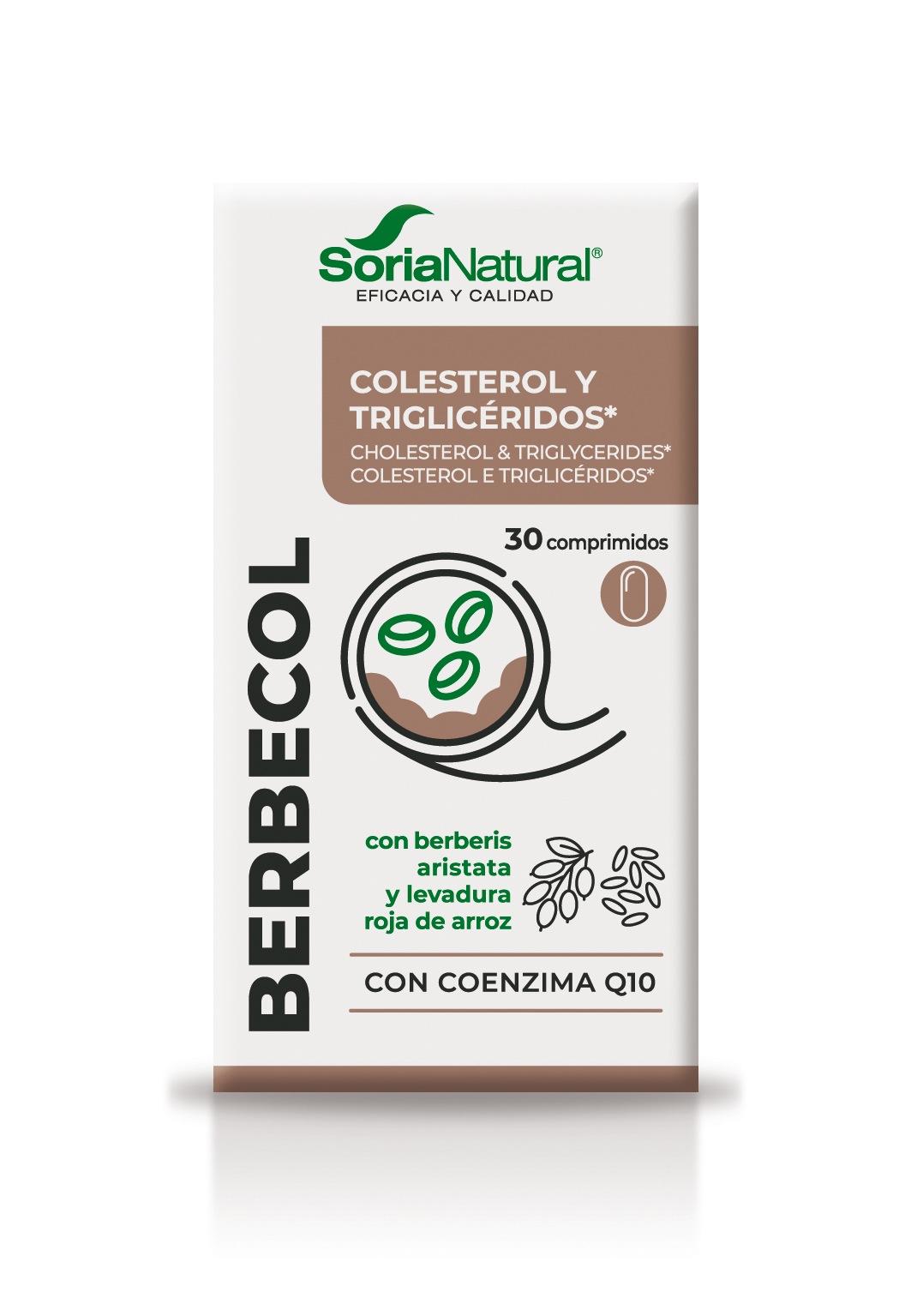 Soria Natural Berbecol 30 comprimidos, tercera vista del envase