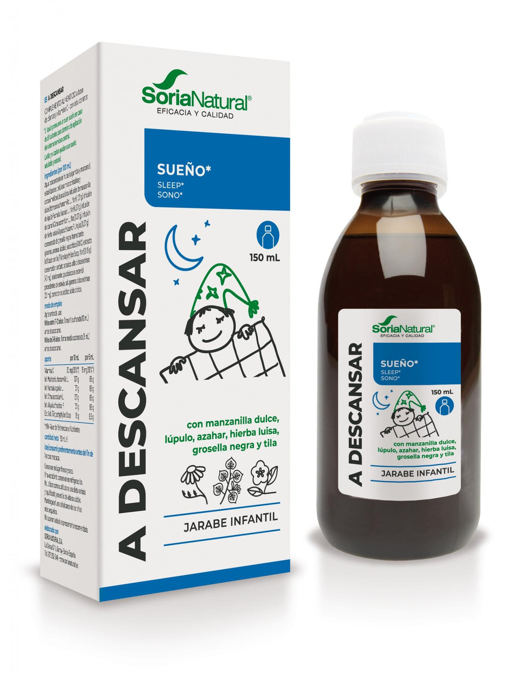 Soria Natural A descansar 150 ml, frasco y caja