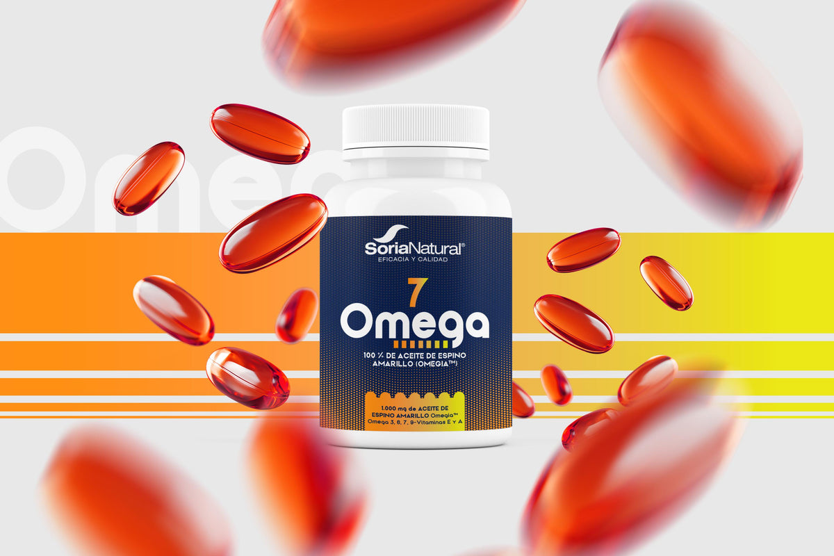 Soria Natural Omega 7 60 perlas, recreación del envase, vista general