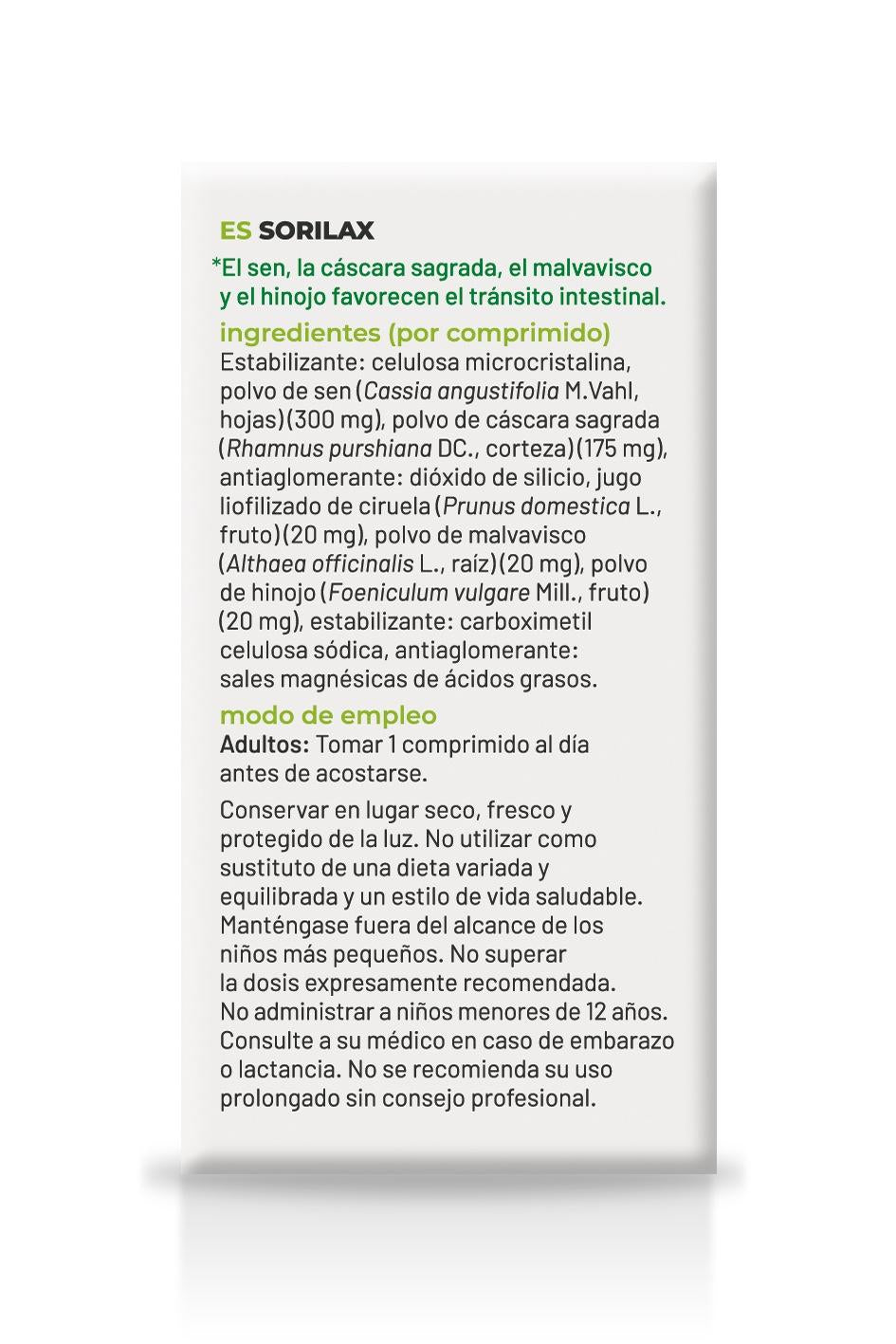 Soria Natural Sorilax 30 comprimidos, vista adicional del envase (2 de 4)