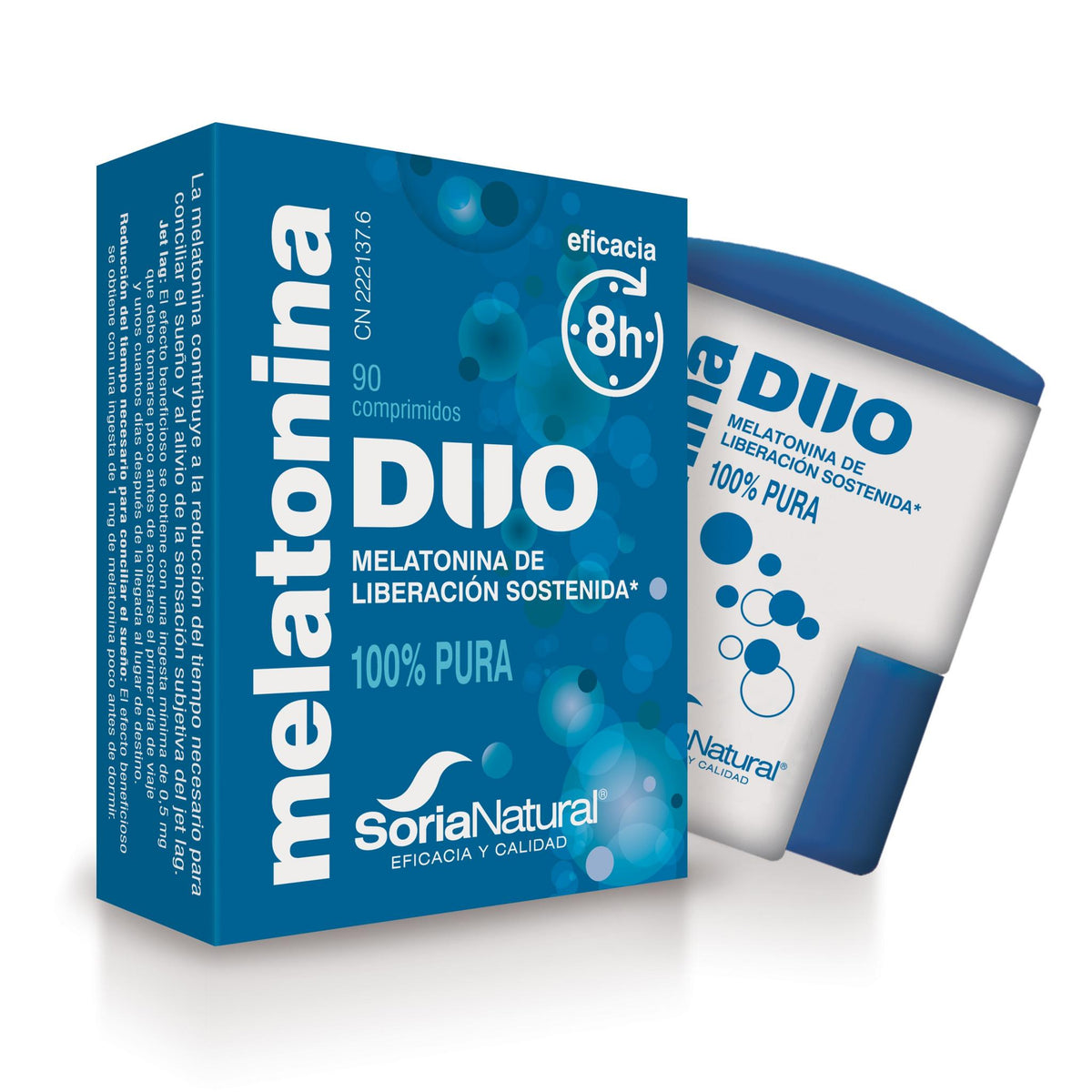 Soria Natural Melatonina Duo 90 comprimidos, imagen principal del envase