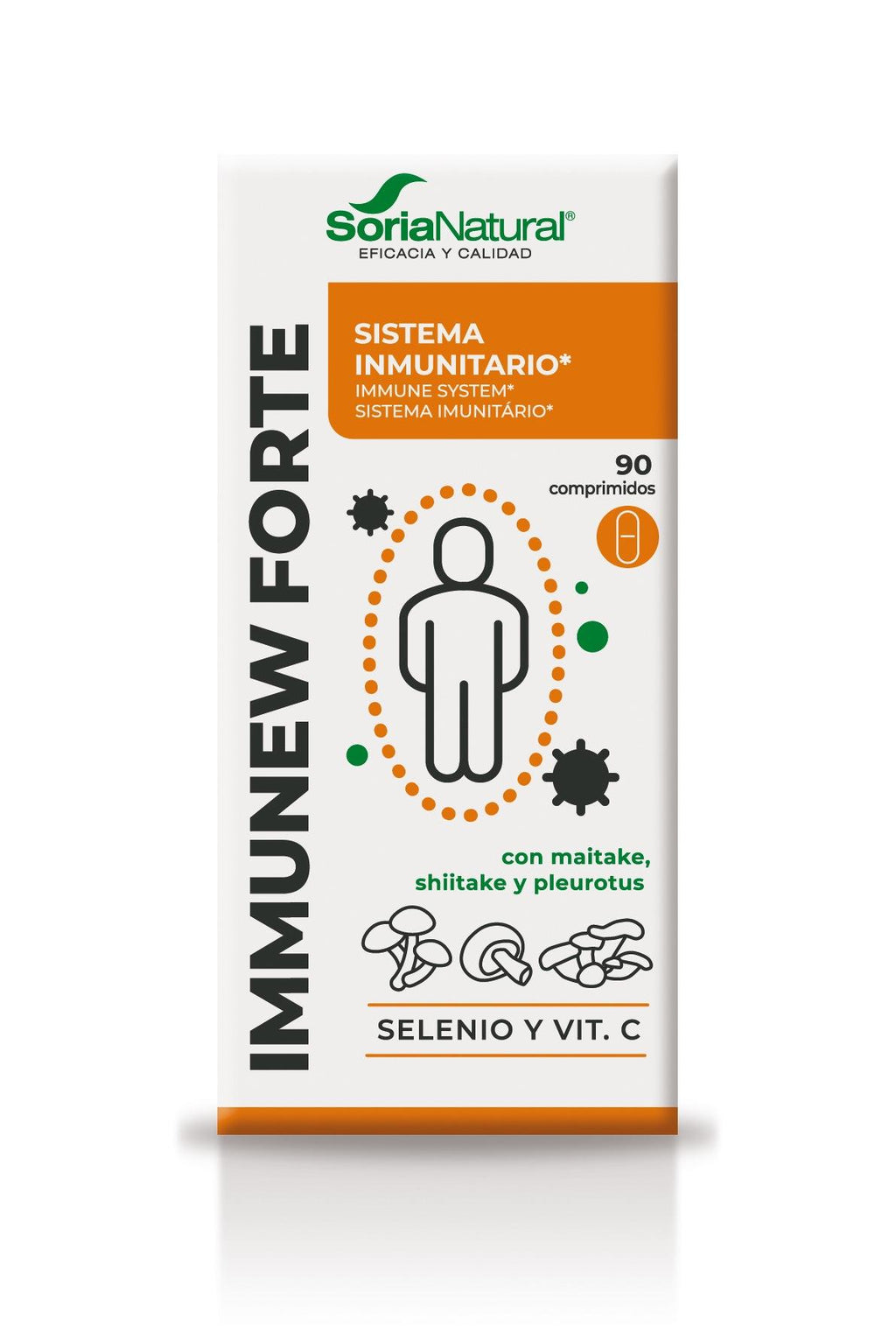 Soria Natural Immunew Forte 90 comprimidos, caja, vista frontal