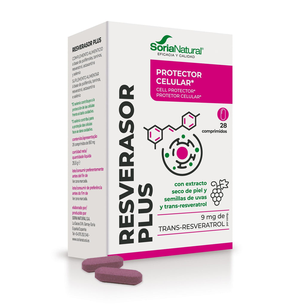 Soria Natural Resverasor Plus 28 comprimidos, vista principal del envase