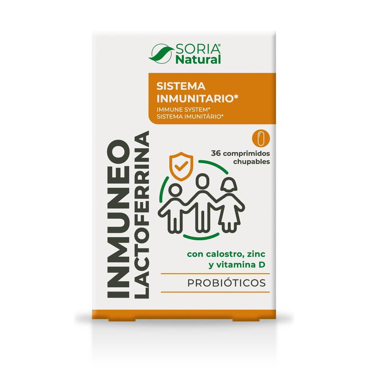 Soria Natural Inmuneo Lactoferrina 36 comprimidos, segunda vista del envase