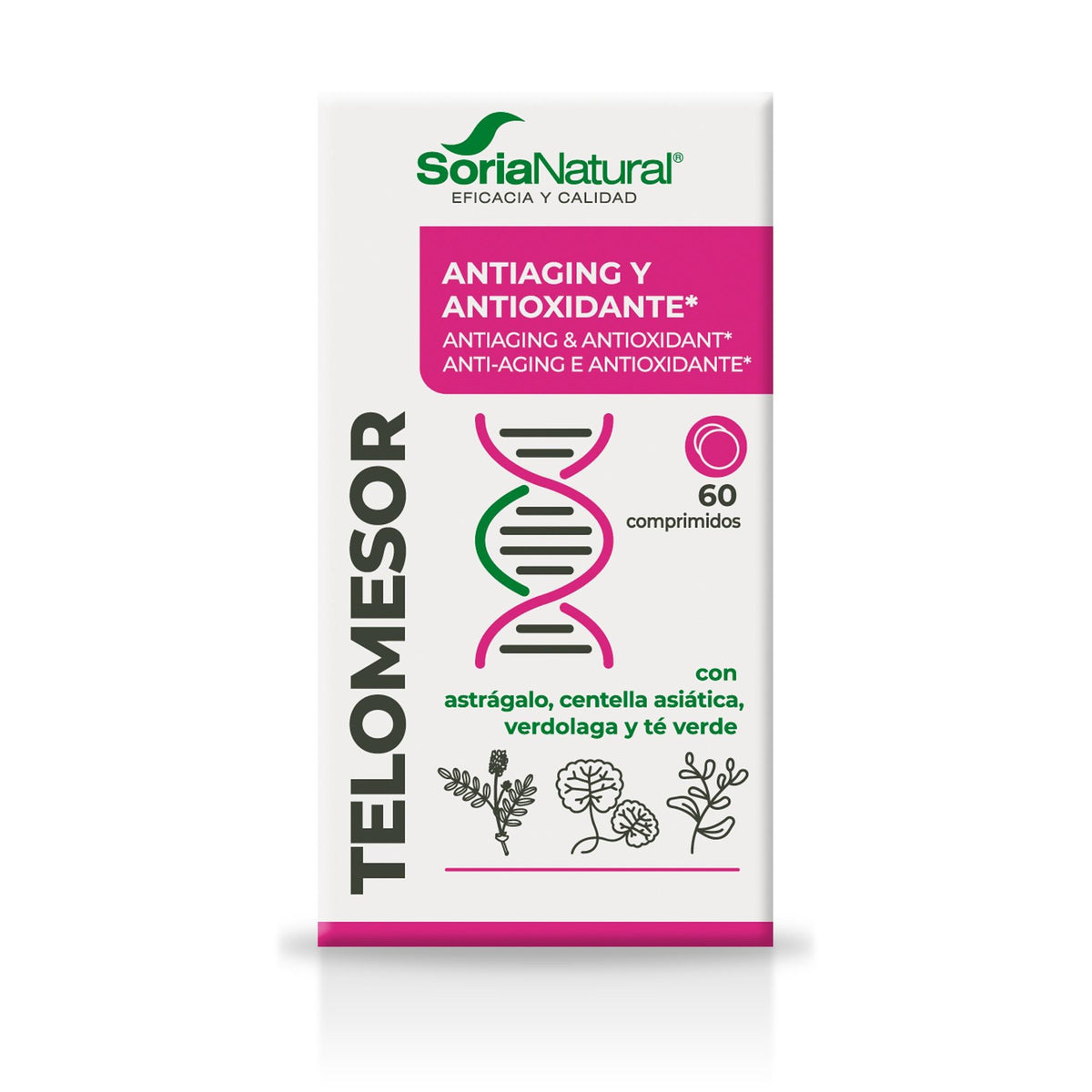 Soria Natural Telomesor 60 comprimidos, segunda vista del envase