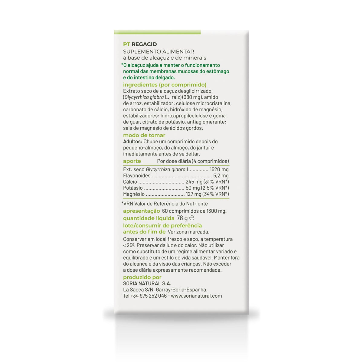 Soria Natural Regacid 60 comprimidos, cuarta imagen del producto