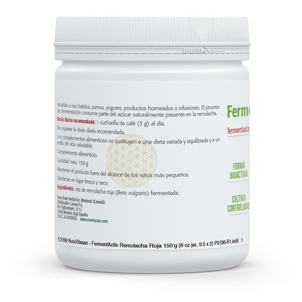 Composición y etiquetado de FermentActiv Remolacha Roja de Sura Vitasan – ficha 2