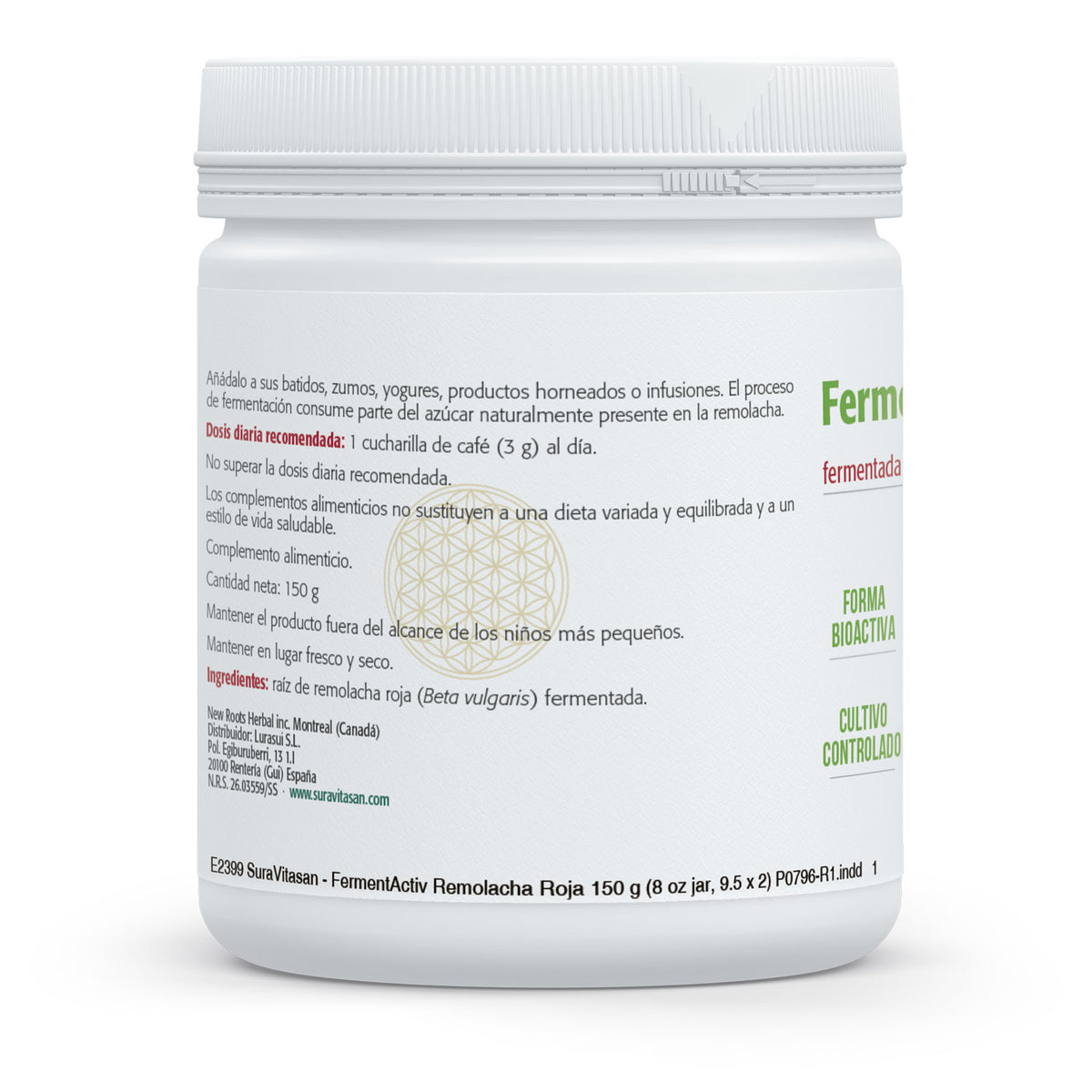Composición y etiquetado de FermentActiv Remolacha Roja de Sura Vitasan – ficha 2