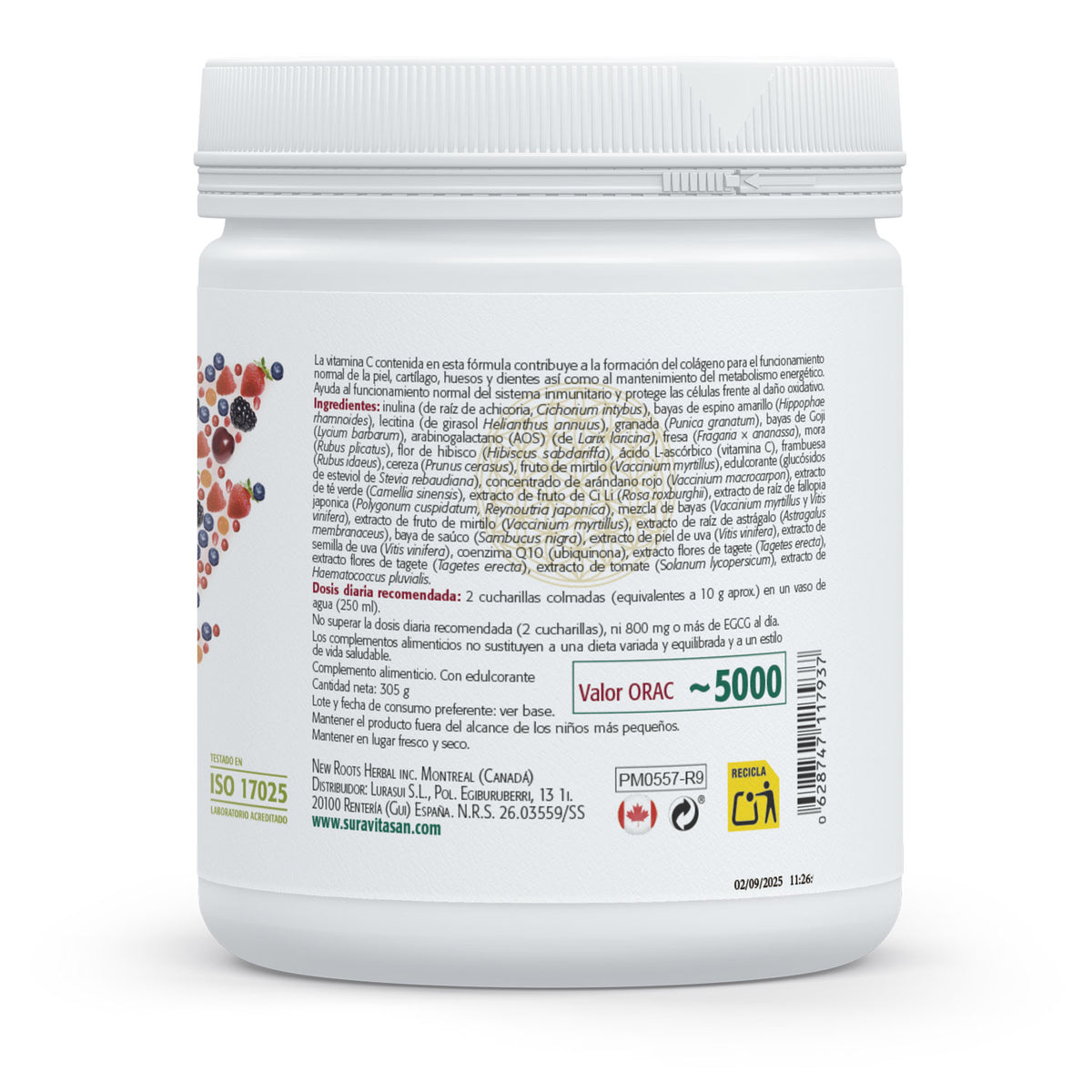 Composición y etiquetado de Juicy Vit Oxiprotect de Sura Vitasan
