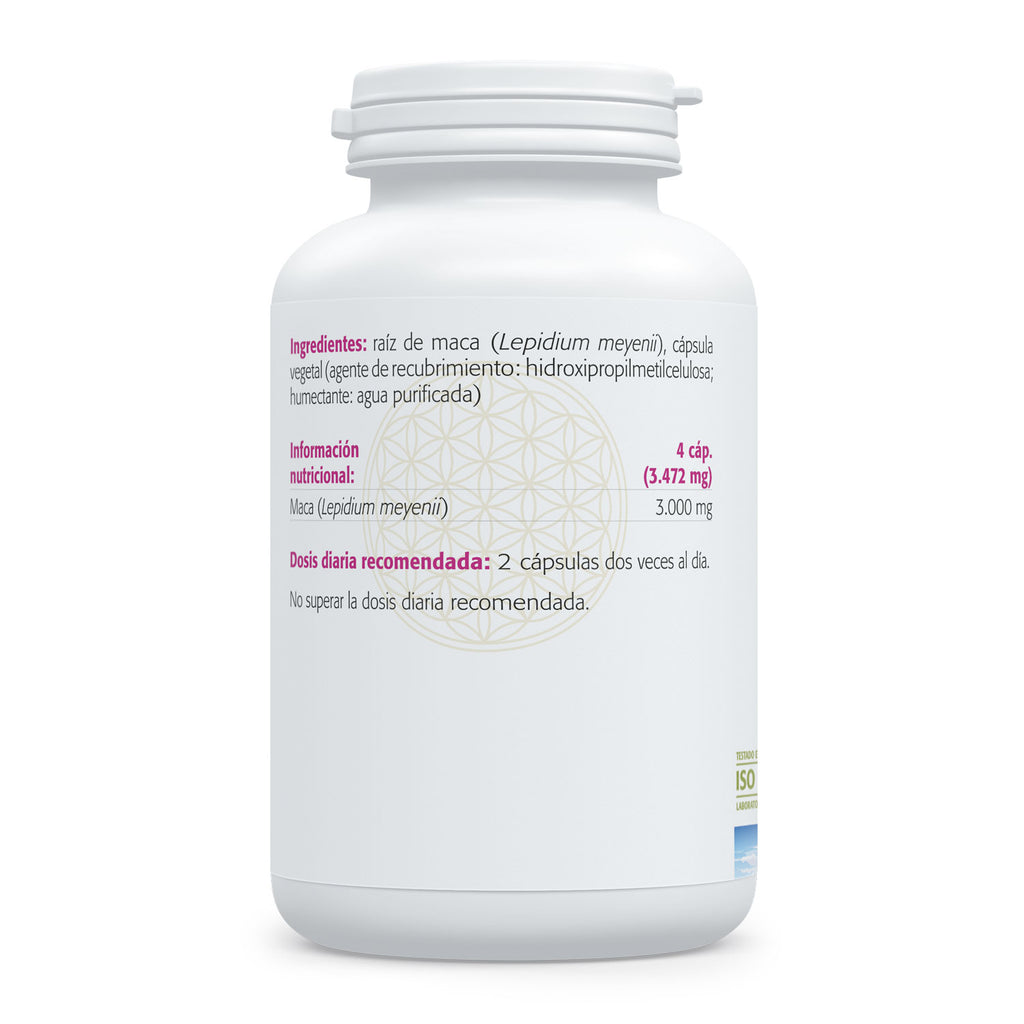 Sura Vitasan Maca raíz de maca Lepidium meyenii 750 mg por cápsula – 120 cápsulas – detalle de la fórmula 3