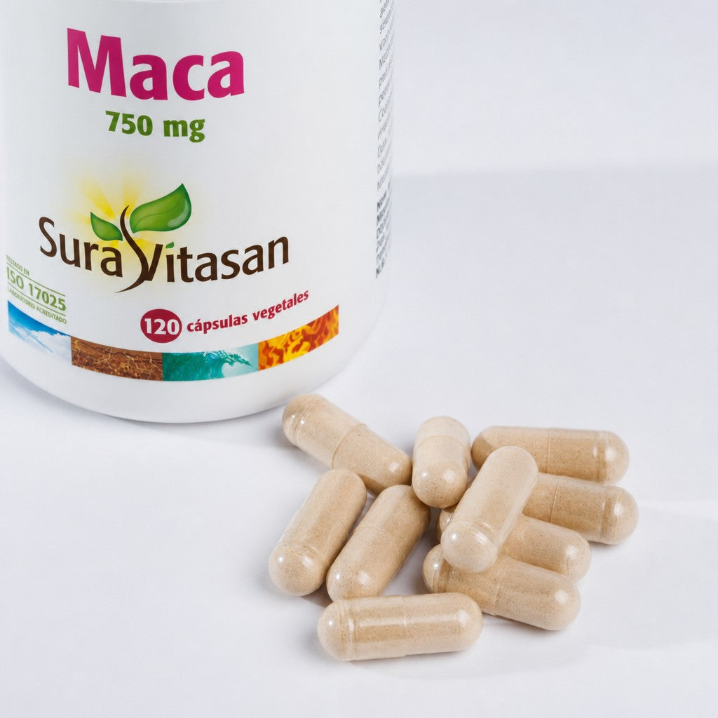 Sura Vitasan Maca raíz de maca Lepidium meyenii 750 mg por cápsula – 120 cápsulas – vista adicional 4