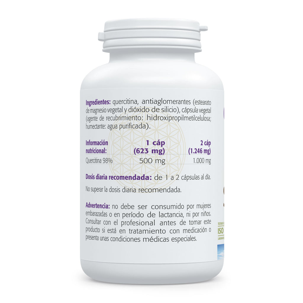 Sura Vitasan Quercitin 98 quercitina 500 mg por cápsula vegetal – 90 cápsulas – detalle de la fórmula 3
