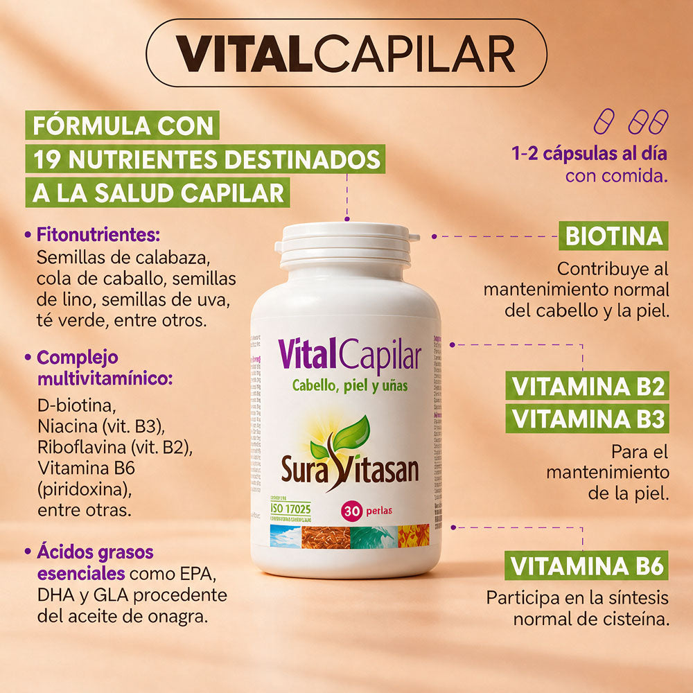 Sura Vitasan Vital Capilar – 30 perlas – imagen 5