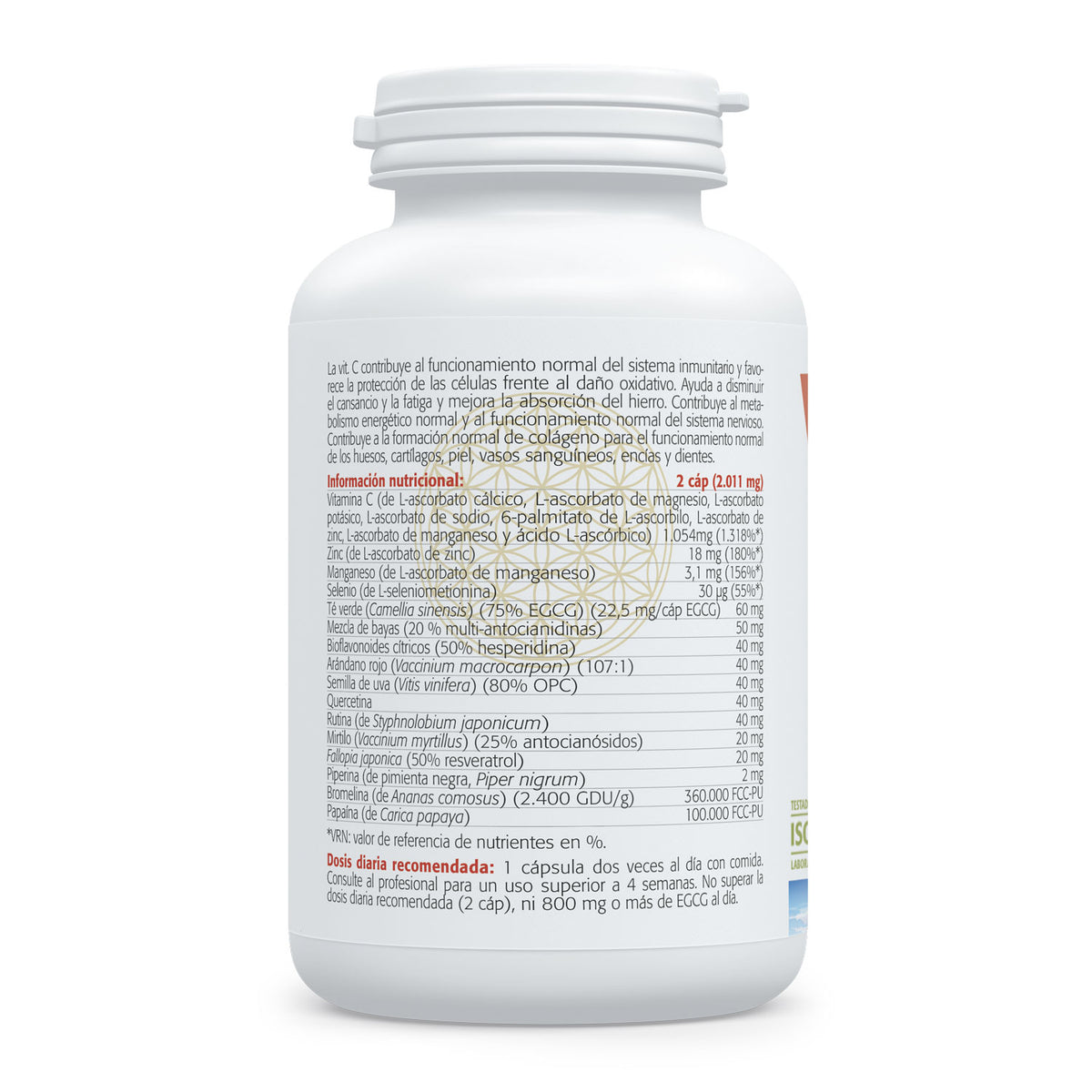 Composición y etiquetado de Vitamina C8 Complex de Sura Vitasan – vista 3