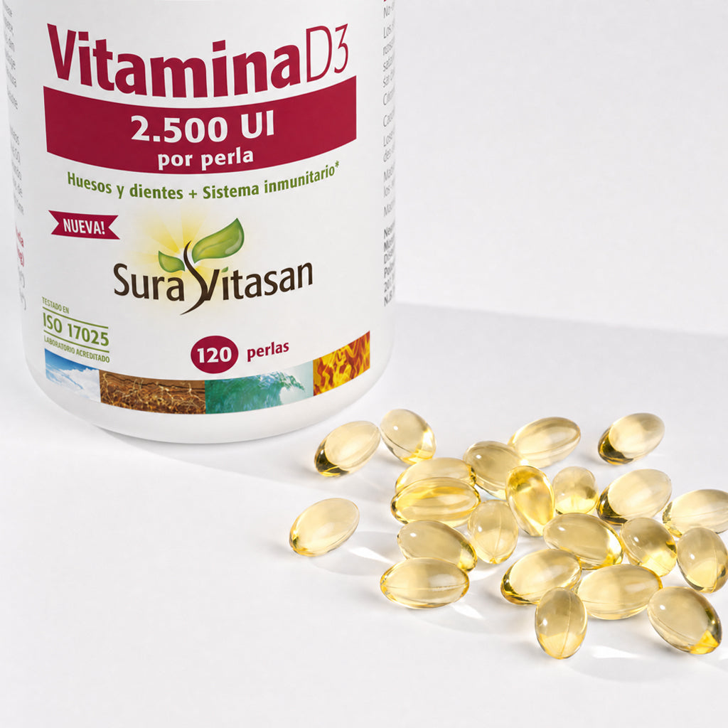 Vitamina D3 2.500 UI perlas de Sura Vitasan, foto 4 del producto (envase o etiqueta)