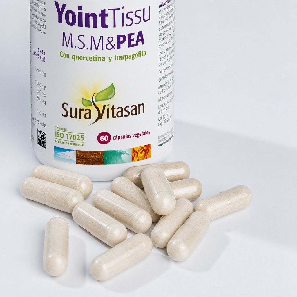 Yoint Tissu MSM & PEA de Sura Vitasan – vista 4 (detalle del envase)
